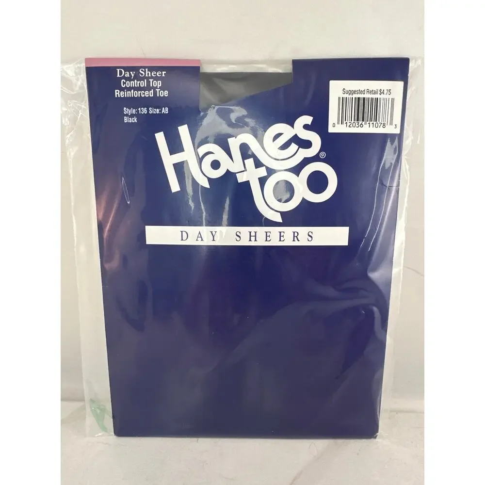 Hanes Too Pantyhose Black Day Sheer 136 Size AB
